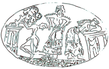 minoan drama scene